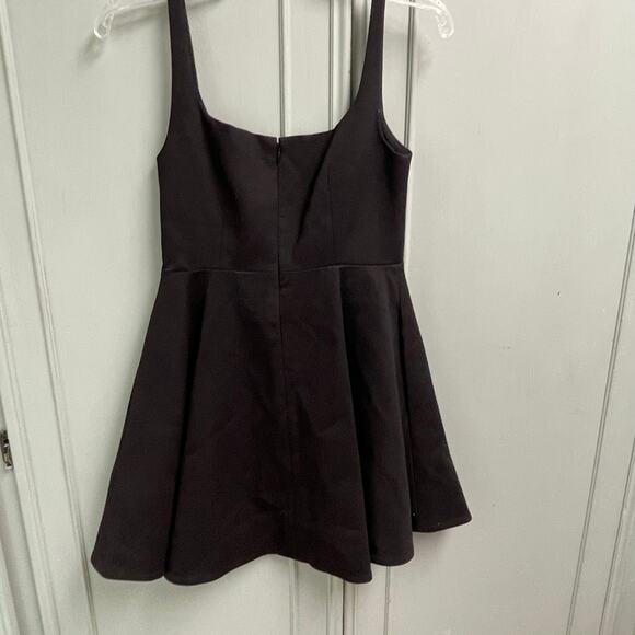 Theory Textured Little Black Dress Size 0 Mini Skater Cocktail Classic Event - Picture 2 of 5